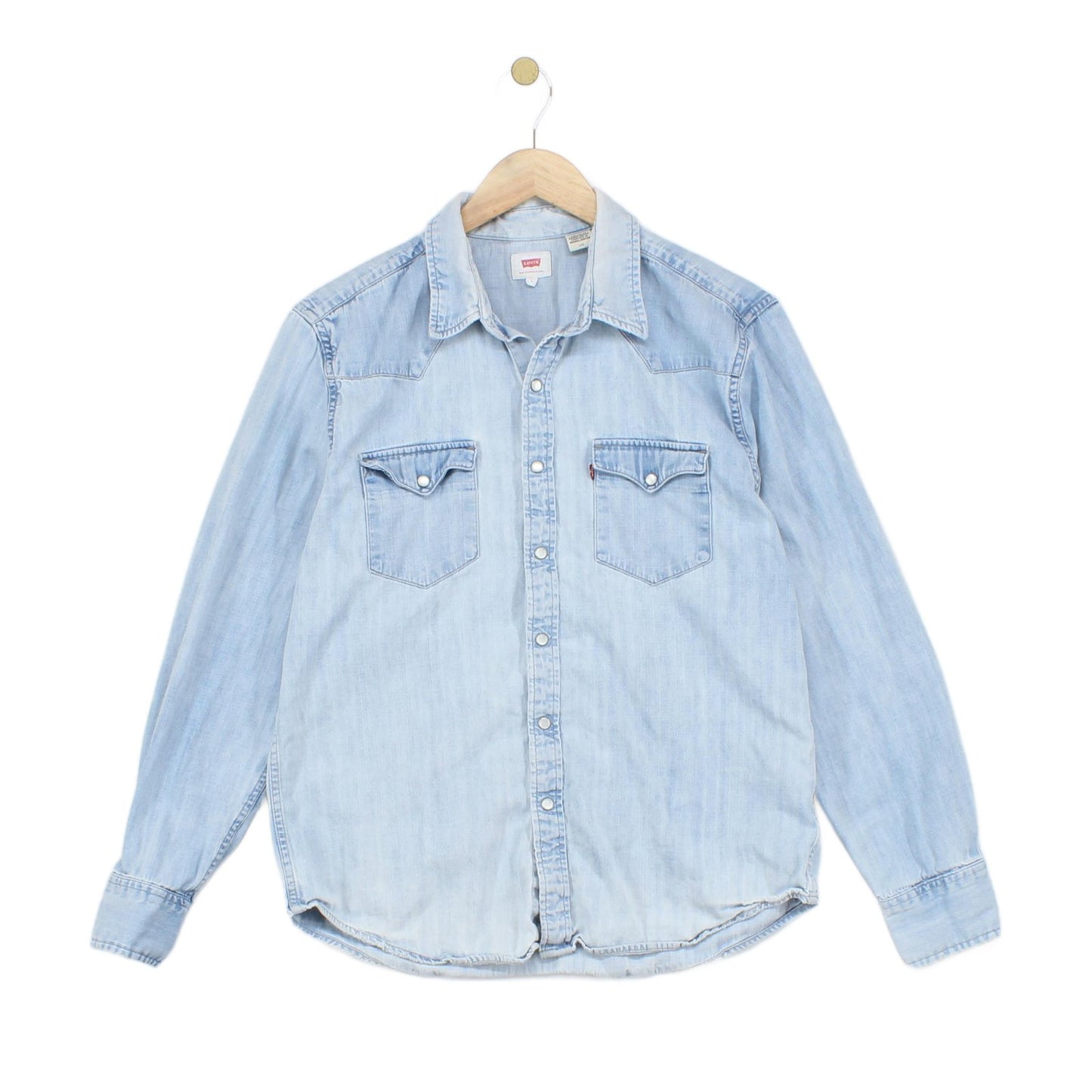 Mens Denim Shirt Western Distressed