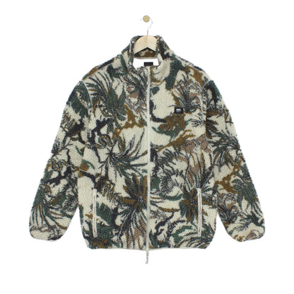 Mens Sherpa Fleece Jacket Floral Patterned