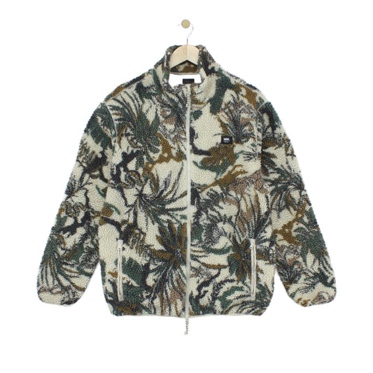 Mens Sherpa Fleece Jacket Floral Patterned