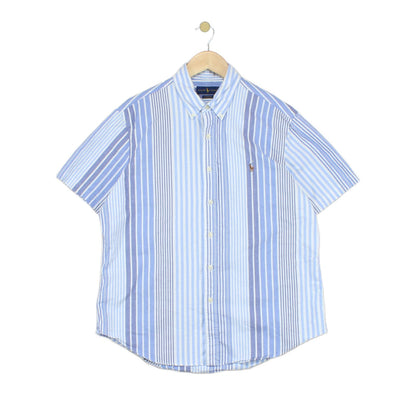 Mens Striped Shirt Short Sleeve Classic Fit