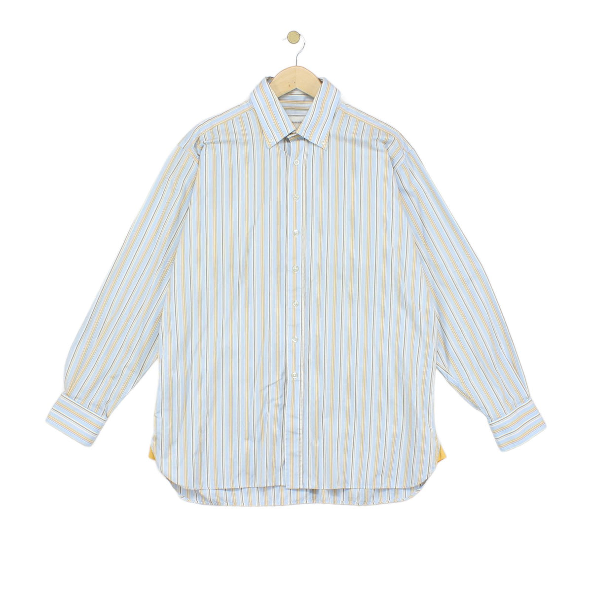 Mens Striped Shirt Button Up Cotton