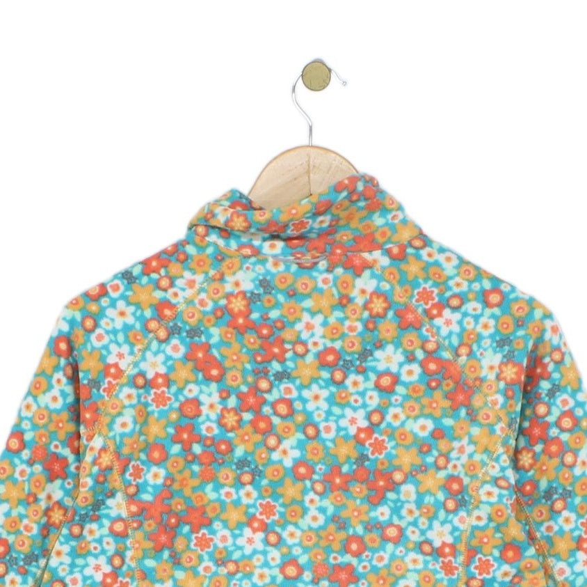 Womens Fleece Jacket Floral Pattern Full Zip