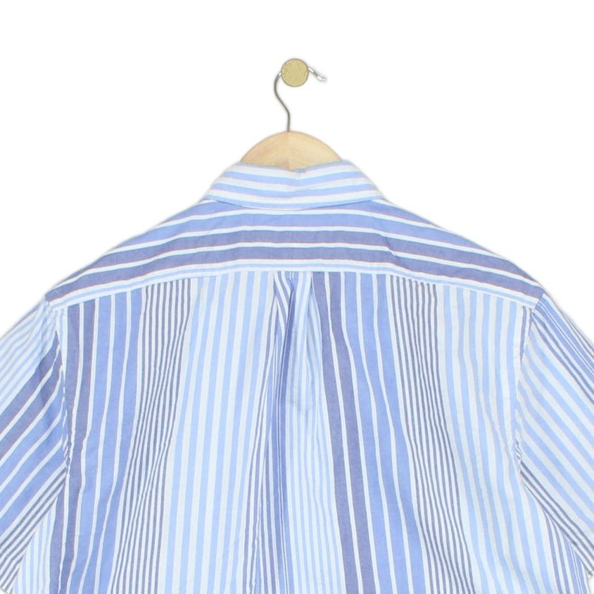 Mens Striped Shirt Short Sleeve Classic Fit