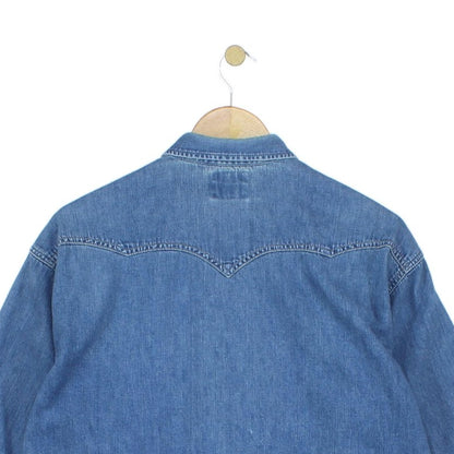 Mens Denim Shirt Made In Portugal Western Snap