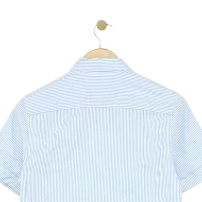Mens Striped Shirt Stretch Slim Fit Button Down