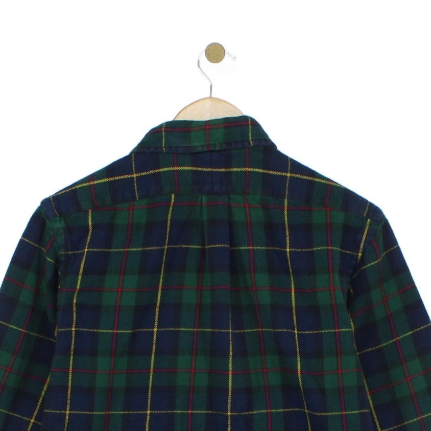 Mens Plaid Shirt Custom Fit Button Down Long Sleeve