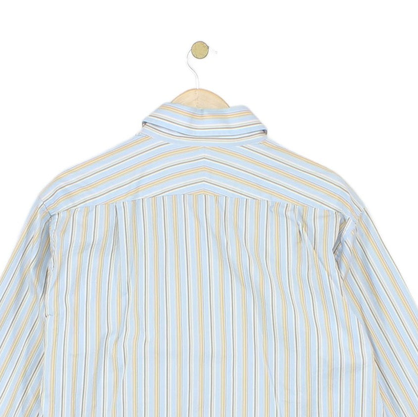 Mens Striped Shirt Button Up Cotton