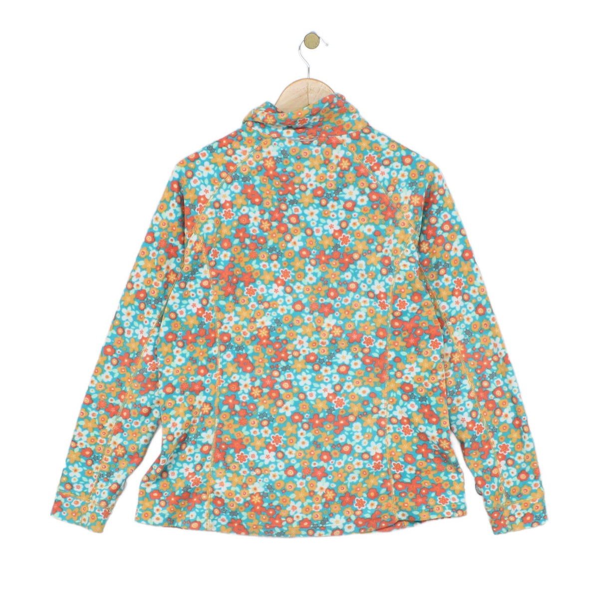 Womens Fleece Jacket Floral Pattern Full Zip