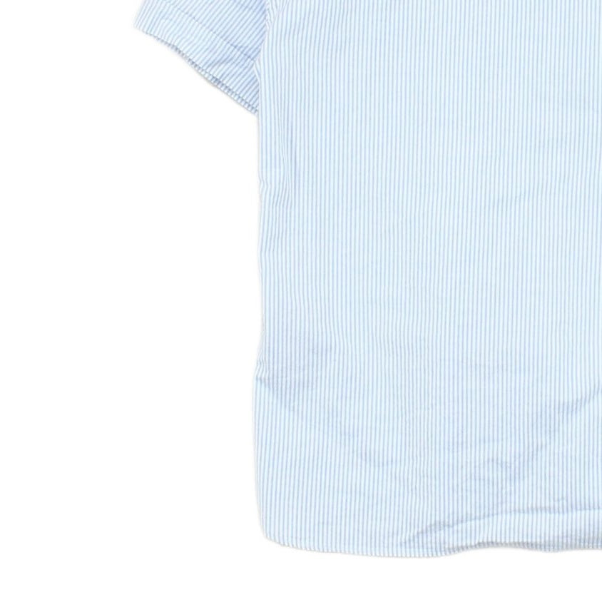 Mens Striped Shirt Stretch Slim Fit Button Down