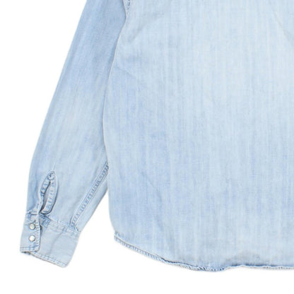 Mens Denim Shirt Western Distressed
