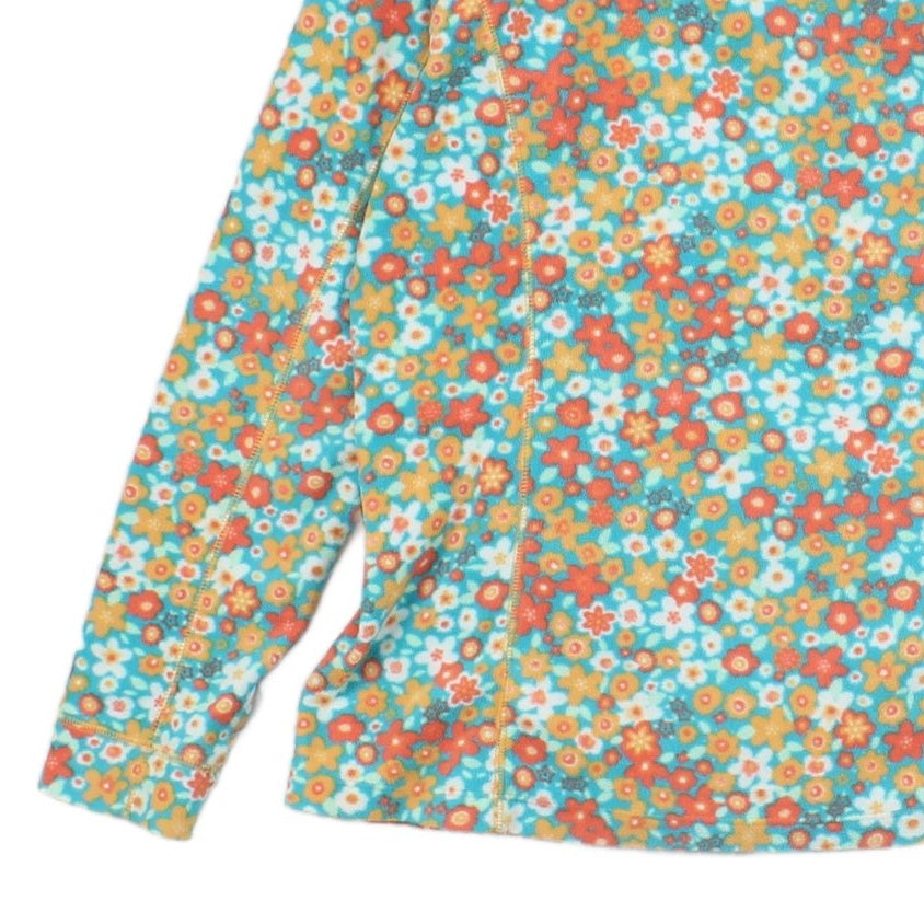 Womens Fleece Jacket Floral Pattern Full Zip