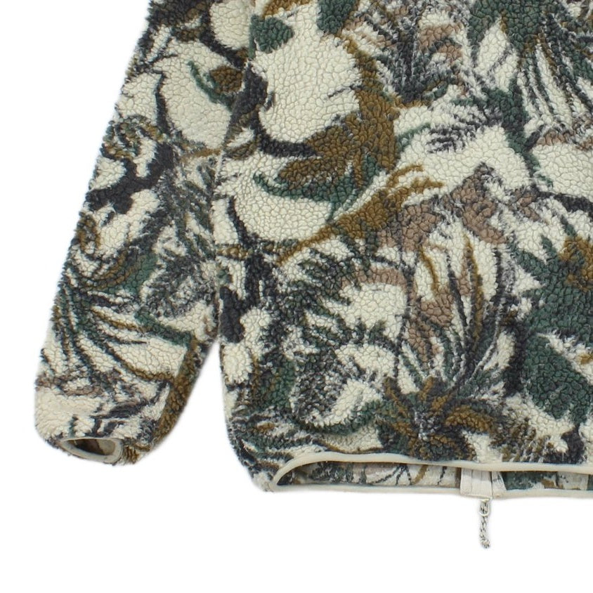 Mens Sherpa Fleece Jacket Floral Patterned