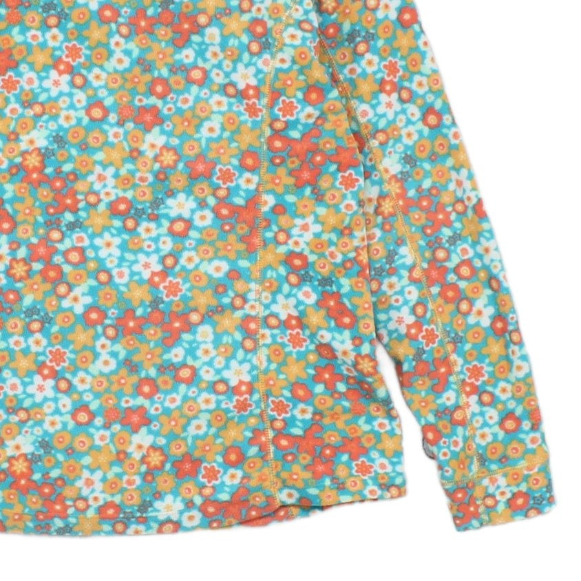 Womens Fleece Jacket Floral Pattern Full Zip
