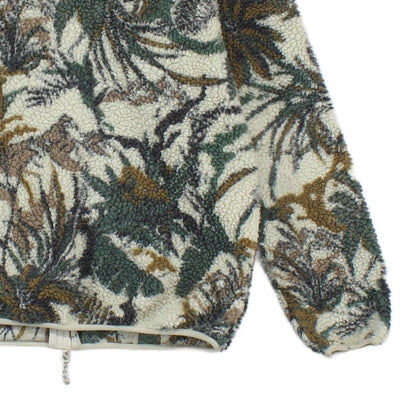 Mens Sherpa Fleece Jacket Floral Patterned