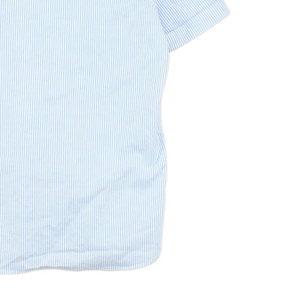 Mens Striped Shirt Stretch Slim Fit Button Down