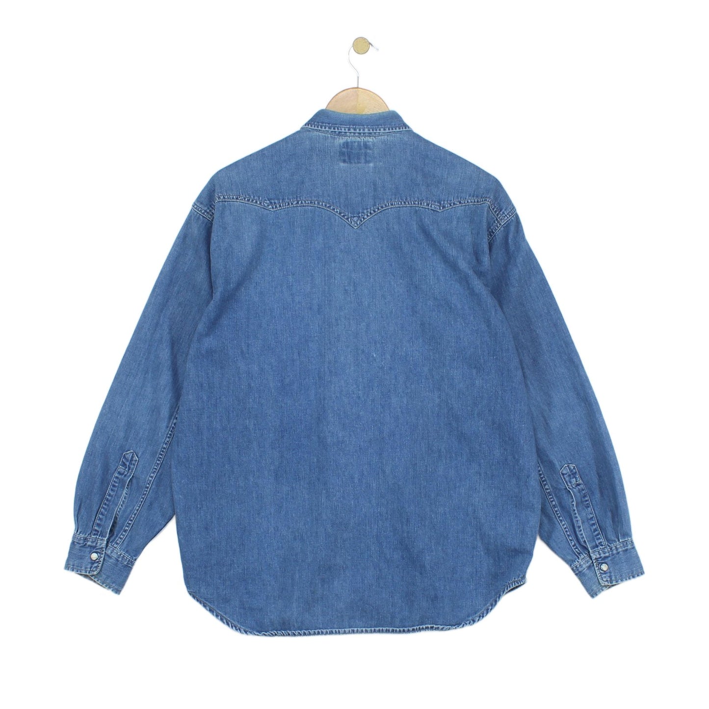 Mens Denim Shirt Made In Portugal Western Snap