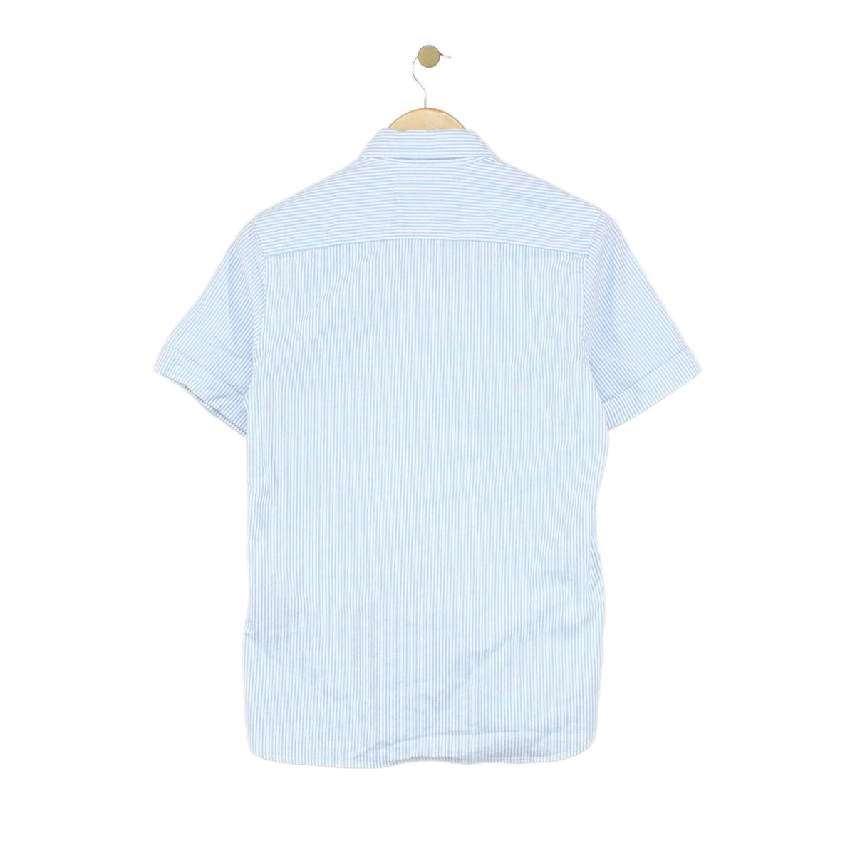 Mens Striped Shirt Stretch Slim Fit Button Down