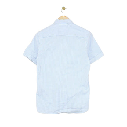 Mens Striped Shirt Stretch Slim Fit Button Down