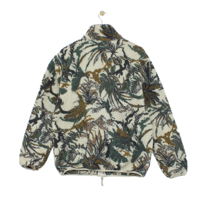 Mens Sherpa Fleece Jacket Floral Patterned