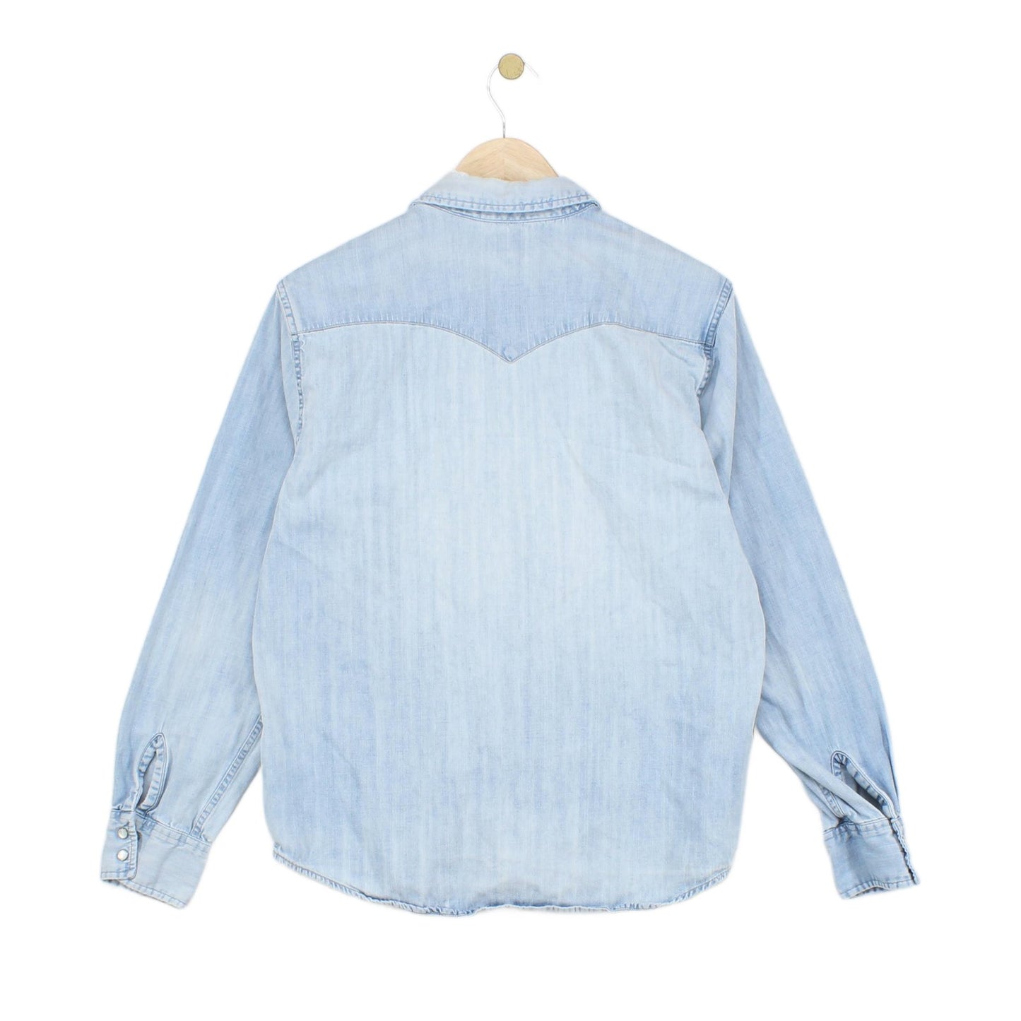 Mens Denim Shirt Western Distressed