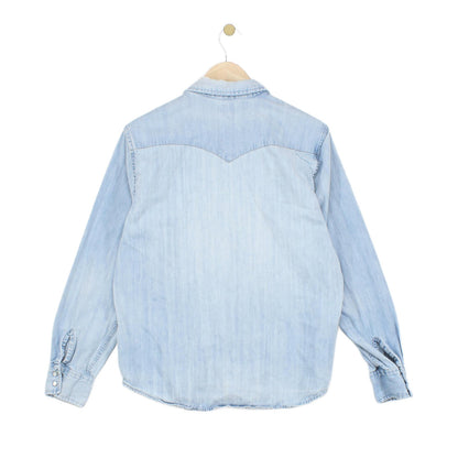 Mens Denim Shirt Western Distressed