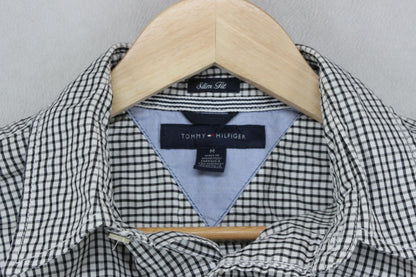 Mens Shirt Slim Fit Short Sleeve Check