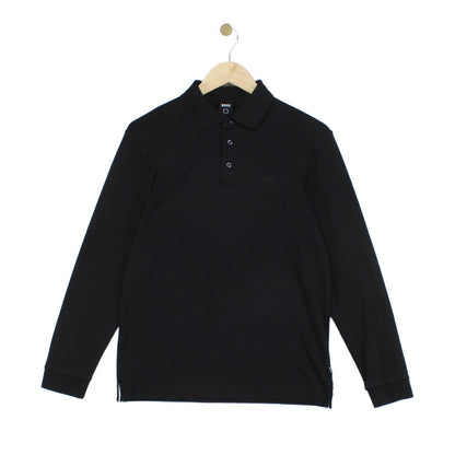 Mens Polo Shirt Stretch Long Sleeve Classic