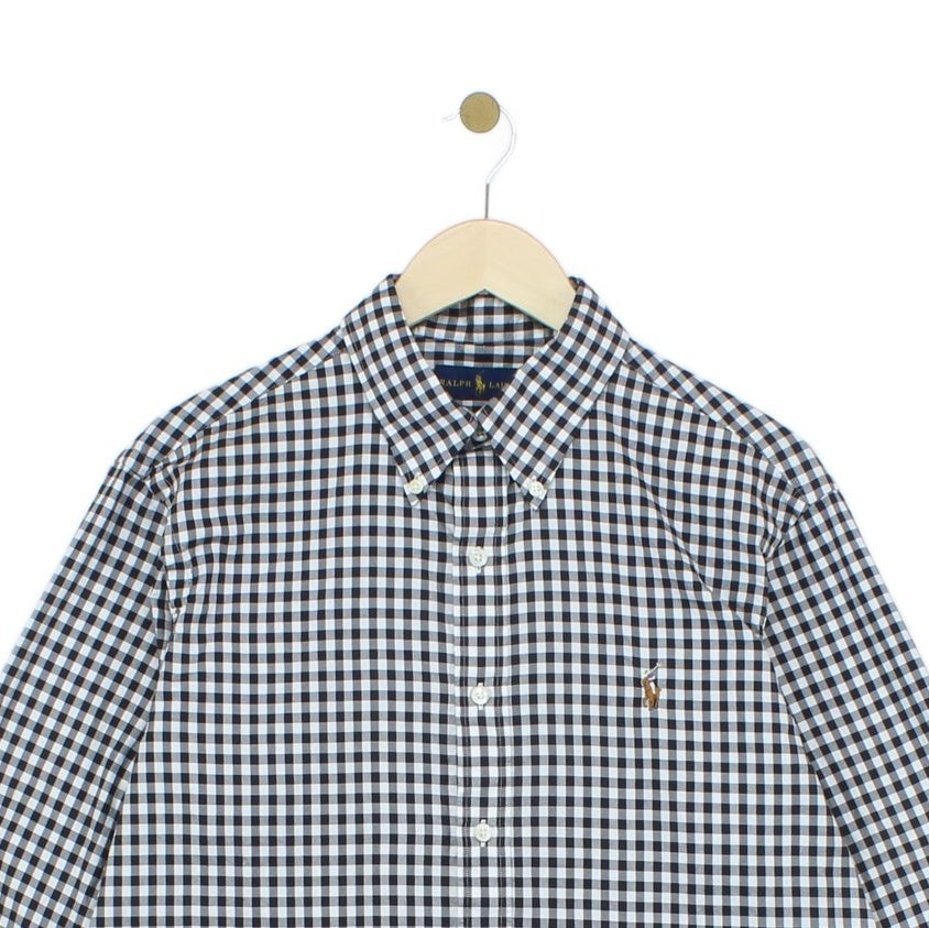 Mens Check Shirt Long Sleeve Button Up