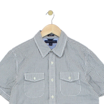 Mens Shirt Slim Fit Short Sleeve Check
