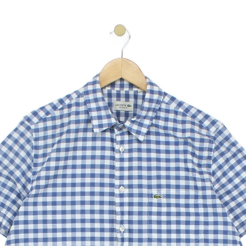 Mens Check Shirt Short Sleeve Summer