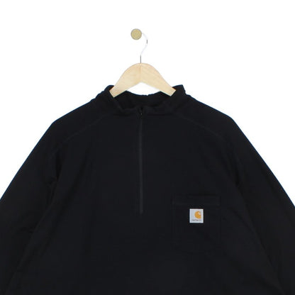 Mens 1/4 Zip T Shirt Workwear Long Sleeve Relaxed Fit