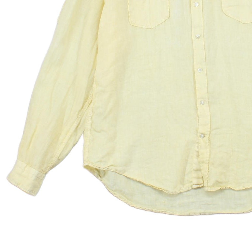 Mens Linen Shirt Button Down Long Sleeve Convertible