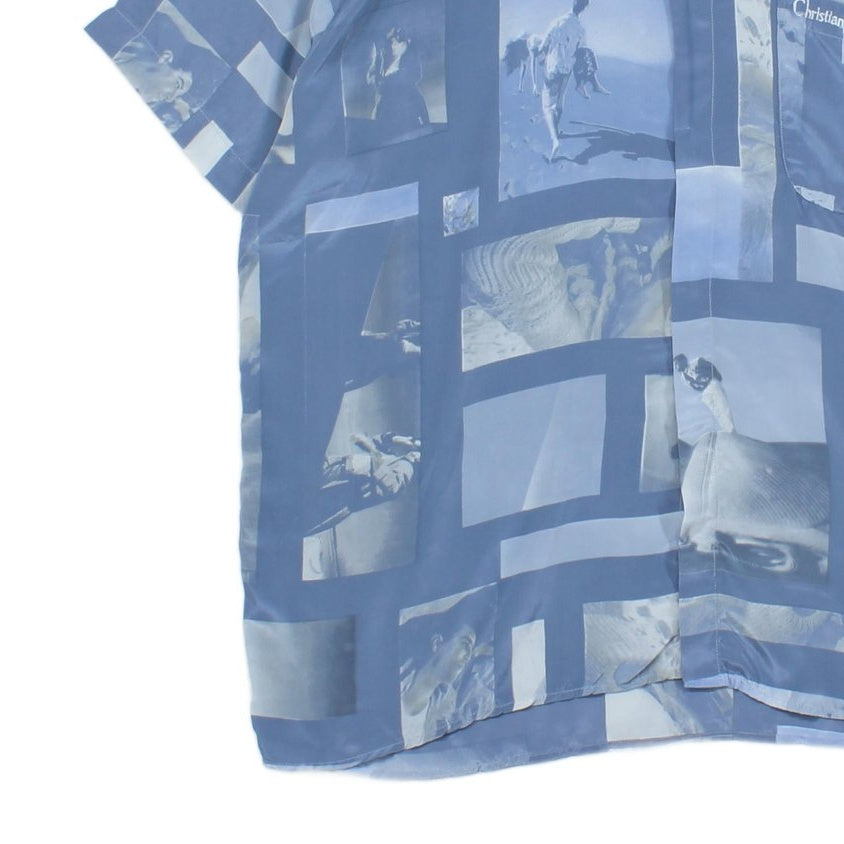 Mens Silk Patterned Shirt Short Sleeve