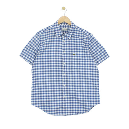 Mens Check Shirt Short Sleeve Summer