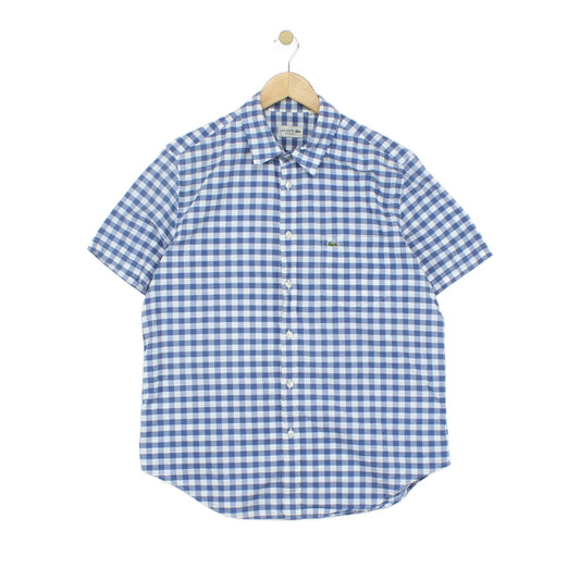 Mens Check Shirt Short Sleeve Summer