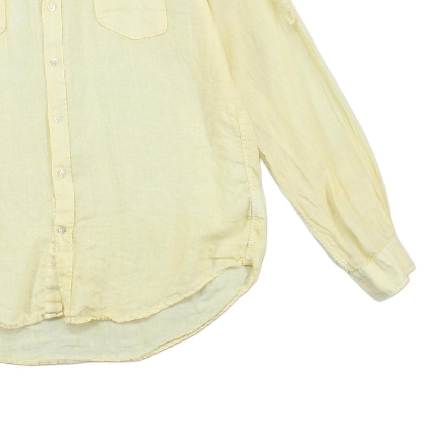 Mens Linen Shirt Button Down Long Sleeve Convertible