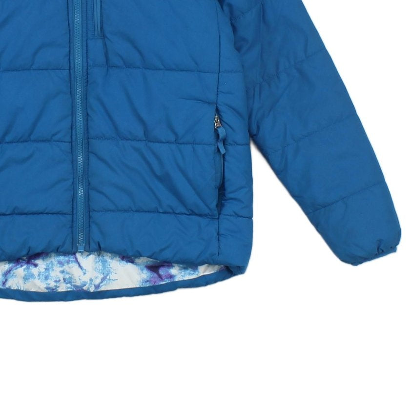 Girls Quilted Jacket Hooded Full Zip Reversible