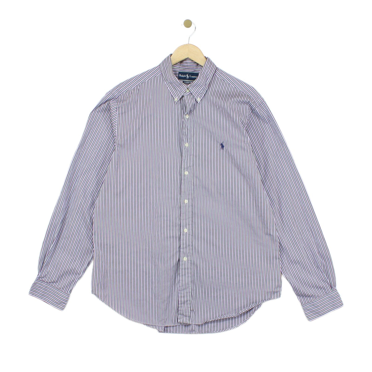 Mens Striped Shirt Classic Fit Long Sleeve
