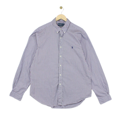 Mens Striped Shirt Classic Fit Long Sleeve
