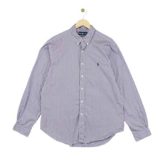 Mens Striped Shirt Classic Fit Long Sleeve
