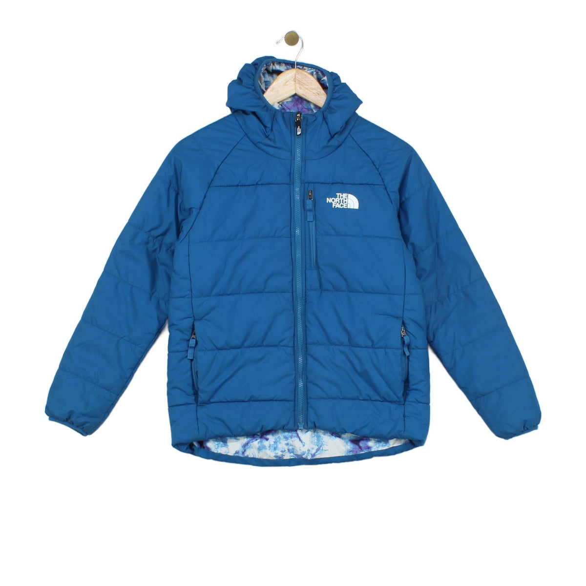 Girls Quilted Jacket Hooded Full Zip Reversible