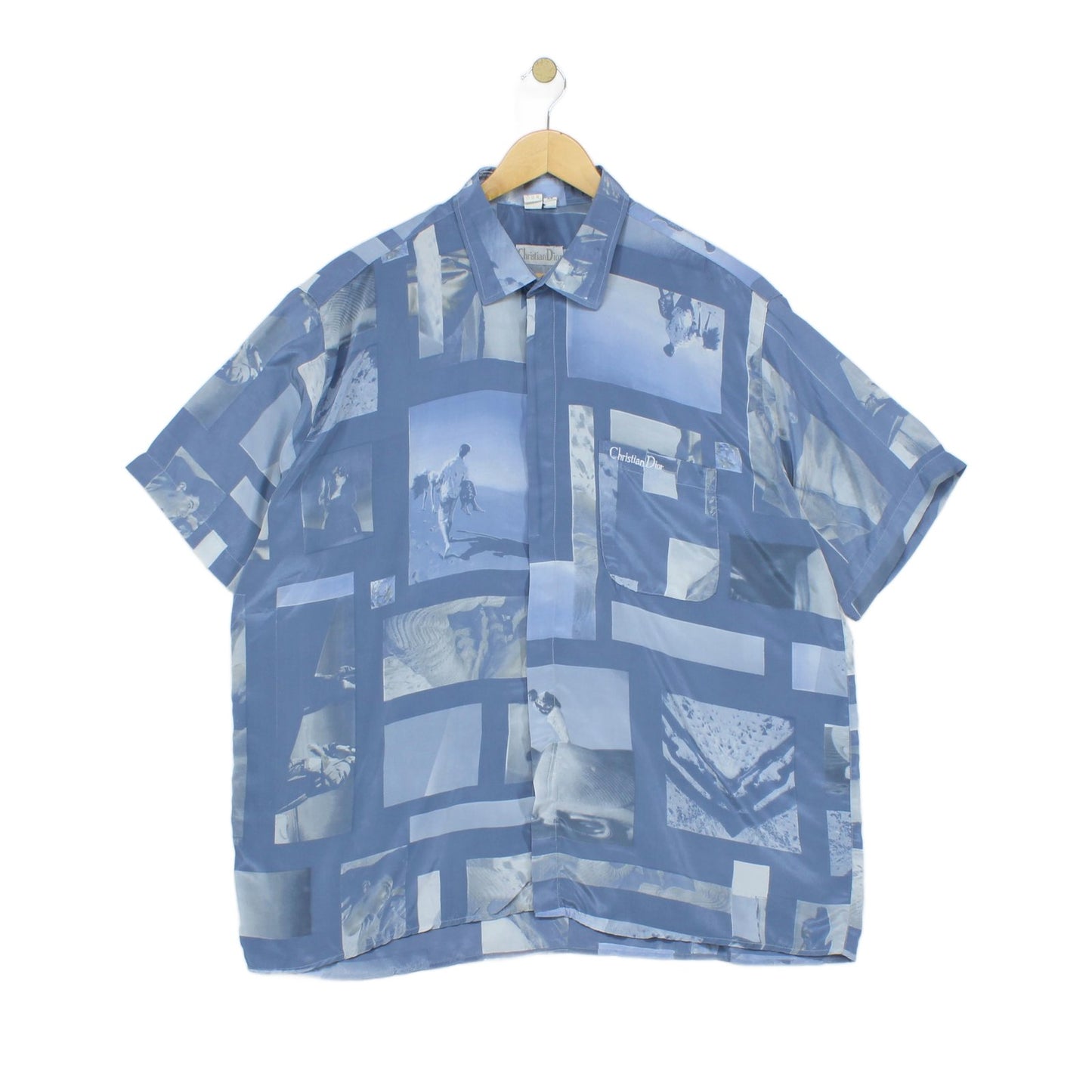 Mens Silk Patterned Shirt Short Sleeve