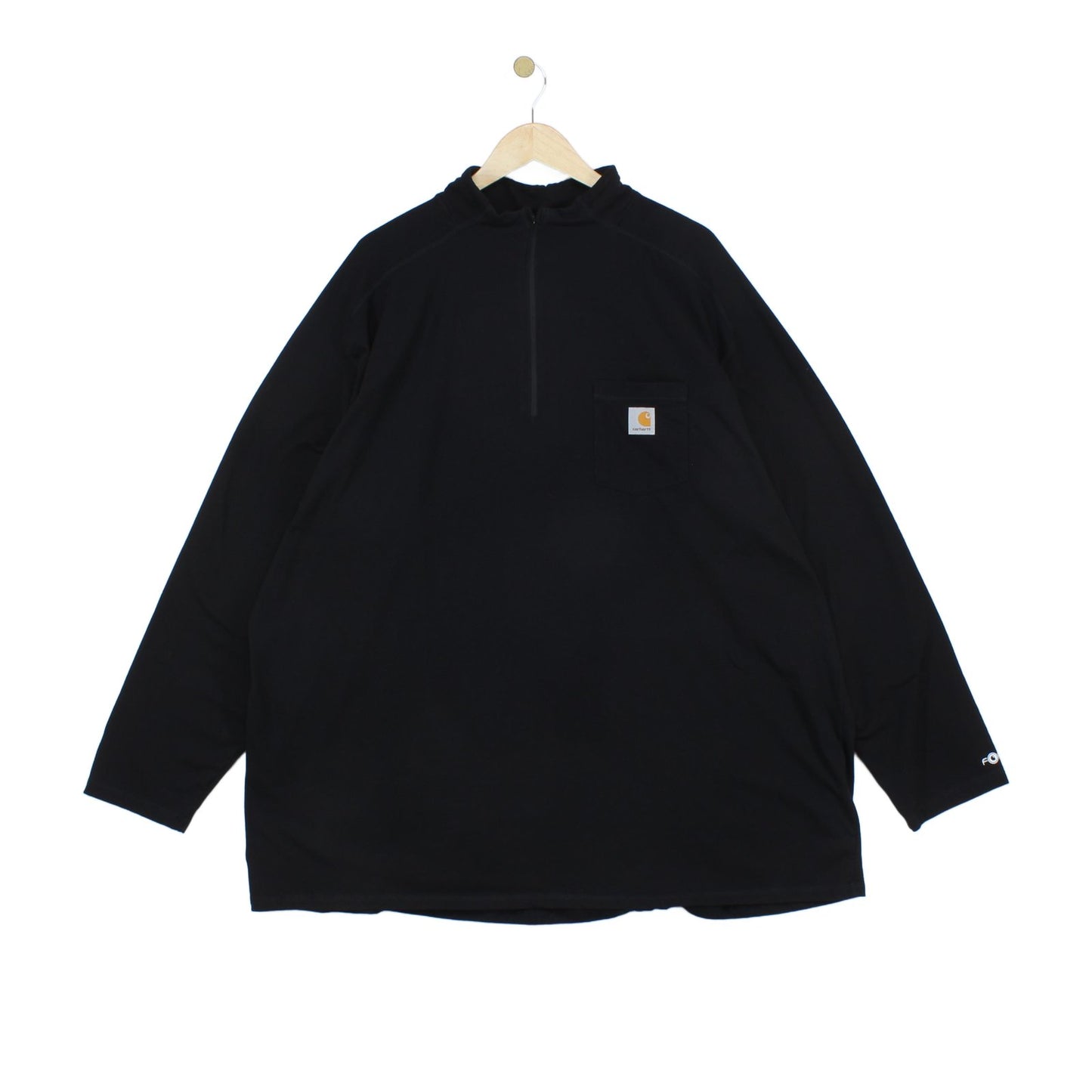 Mens 1/4 Zip T Shirt Workwear Long Sleeve Relaxed Fit