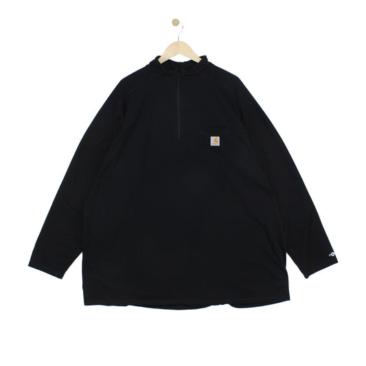 Mens 1/4 Zip T Shirt Workwear Long Sleeve Relaxed Fit