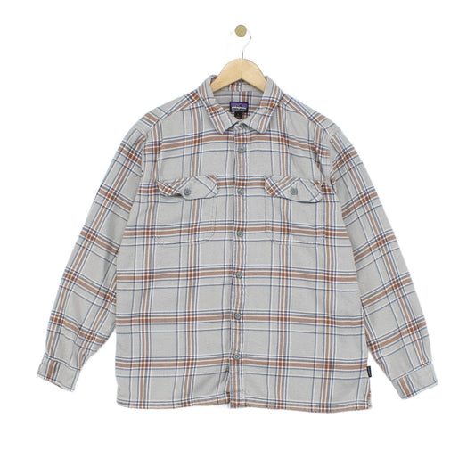 Mens Check Flannel Shirt Long Sleeve Outdoor