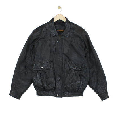 Mens Leather Jacket Lined Biker