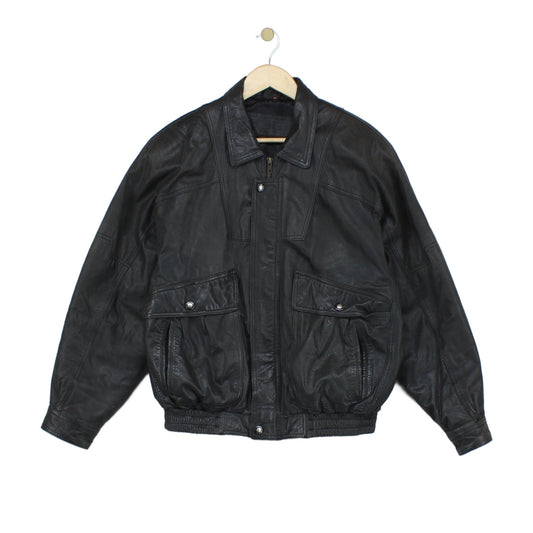 Mens Leather Jacket Lined Biker