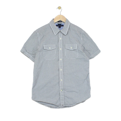 Mens Shirt Slim Fit Short Sleeve Check
