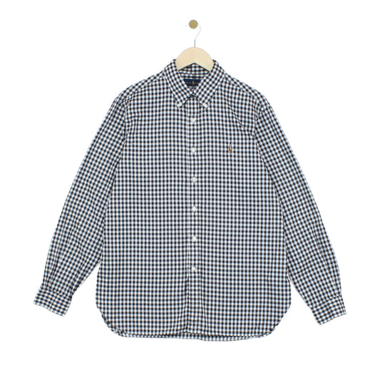 Mens Check Shirt Long Sleeve Button Up
