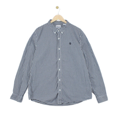 Mens Check Shirt Slim Fit Long Sleeve Button Down
